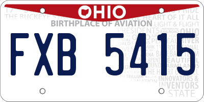 OH license plate FXB5415