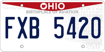 OH license plate FXB5420