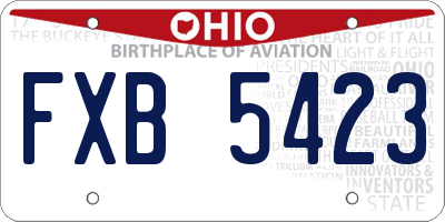 OH license plate FXB5423