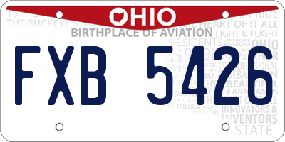 OH license plate FXB5426