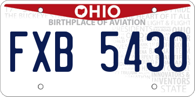 OH license plate FXB5430