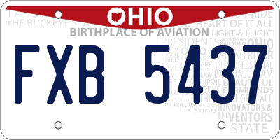 OH license plate FXB5437