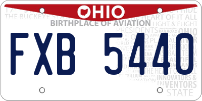OH license plate FXB5440