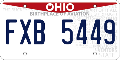 OH license plate FXB5449