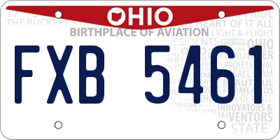 OH license plate FXB5461