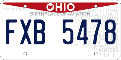 OH license plate FXB5478