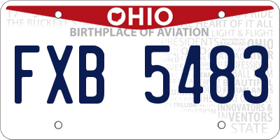 OH license plate FXB5483