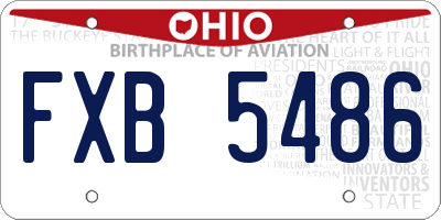 OH license plate FXB5486