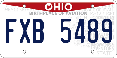 OH license plate FXB5489