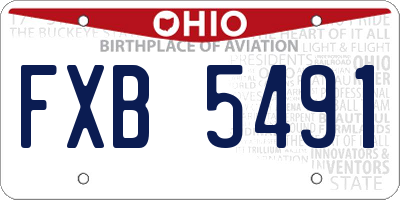 OH license plate FXB5491