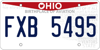 OH license plate FXB5495
