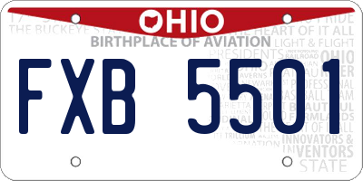 OH license plate FXB5501