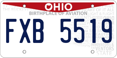 OH license plate FXB5519