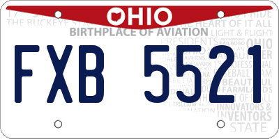OH license plate FXB5521