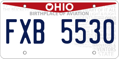 OH license plate FXB5530