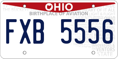 OH license plate FXB5556