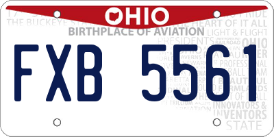 OH license plate FXB5561