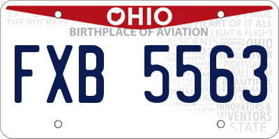 OH license plate FXB5563