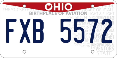 OH license plate FXB5572