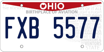 OH license plate FXB5577
