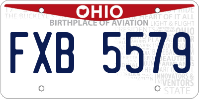 OH license plate FXB5579
