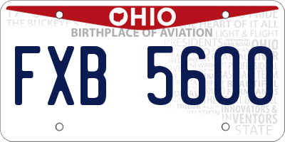 OH license plate FXB5600