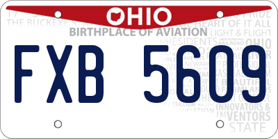 OH license plate FXB5609