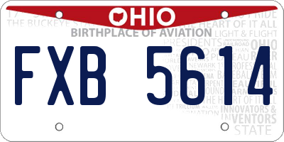 OH license plate FXB5614