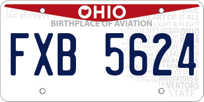 OH license plate FXB5624