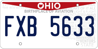 OH license plate FXB5633