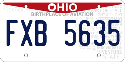 OH license plate FXB5635