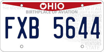 OH license plate FXB5644