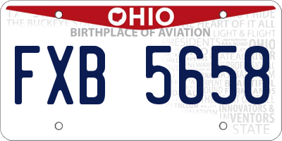 OH license plate FXB5658