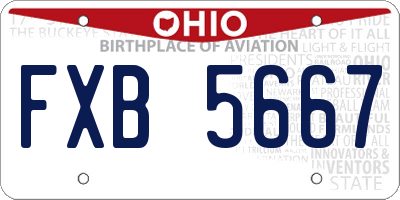 OH license plate FXB5667