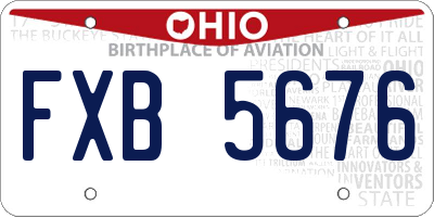 OH license plate FXB5676