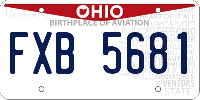 OH license plate FXB5681
