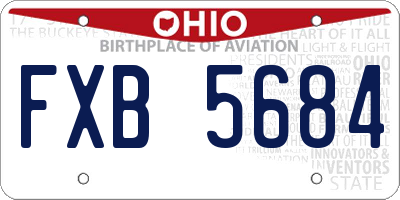 OH license plate FXB5684