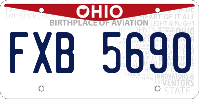 OH license plate FXB5690
