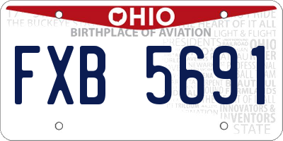 OH license plate FXB5691