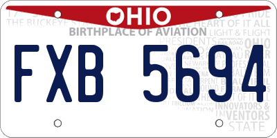 OH license plate FXB5694