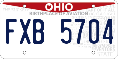 OH license plate FXB5704
