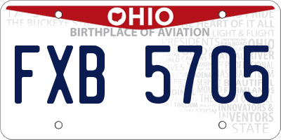 OH license plate FXB5705