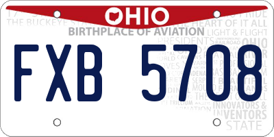 OH license plate FXB5708