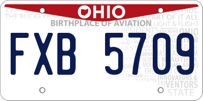 OH license plate FXB5709