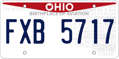 OH license plate FXB5717