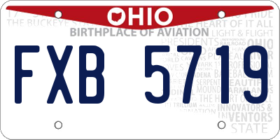 OH license plate FXB5719