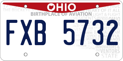 OH license plate FXB5732