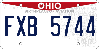 OH license plate FXB5744