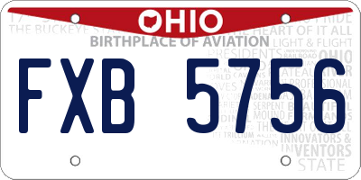 OH license plate FXB5756