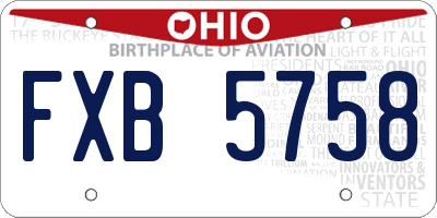OH license plate FXB5758